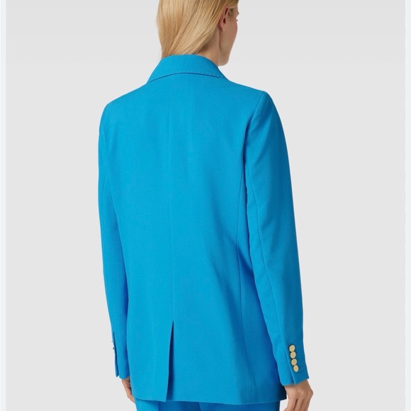 Vintage Mos Mosh Women's Vibrant Blue Double-Breasted Chira Crepa Blazer 💙 🇩🇰 - Picture 11 of 11